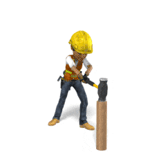 Construction Guy Sledgehammer Rest PowerPoint Animation layout preview.