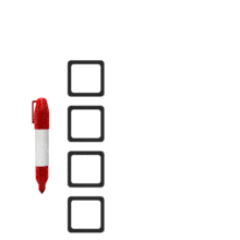Marker Drawing Four Checkmarks PowerPoint Animation layout preview.