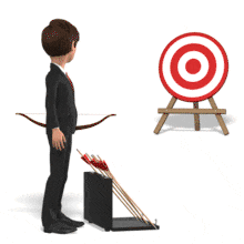 Businessman Shoot Arrows PowerPoint Animation layout preview.