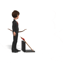 Businessman Shooting Arrows PowerPoint Animation layout preview.