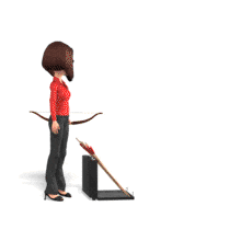 Business Woman Shooting Arrows PowerPoint Animation layout preview.
