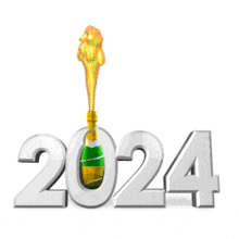 2024 Year Champagne Celebration PowerPoint Animation layout preview.