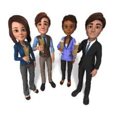Business People Champagne Salute PowerPoint Animation layout preview.