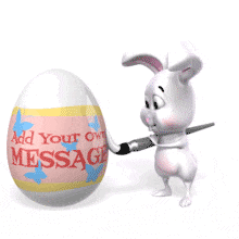 Easter Bunny Paint Egg Custom PowerPoint Animation layout preview.