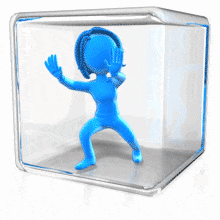 Stick Woman In Glass Box PowerPoint Animation layout preview.