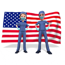 Hospital Staff American Flag PowerPoint Animation layout preview.