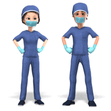 Male Female Medical Scrubs Mask PowerPoint Animation layout preview.