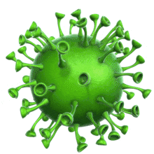 Floating Virus PowerPoint Animation layout preview.
