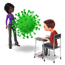 Corona Between Teacher Student PowerPoint Animation layout preview.
