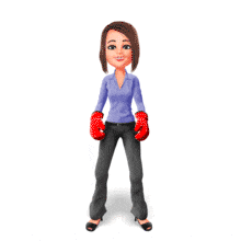 Business Woman Boxing Gloves Victory PowerPoint Animation layout preview.
