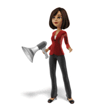 Business Talia Emote Megaphone PowerPoint Animation layout preview.