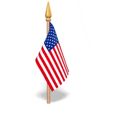 Small American Flag Waving PowerPoint Animation layout preview.