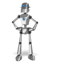 Retro Robot Custom Sign PowerPoint Animation layout preview.