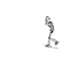 Retro Robot Pacing Frustrated PowerPoint Animation layout preview.