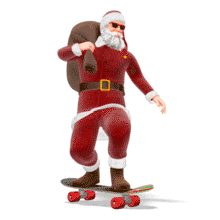 Santa Skateboarding PowerPoint Animation layout preview.