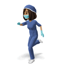 Medical Woman Scrubs Run PowerPoint Animation layout preview.