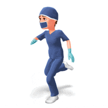 Medical Man Scrubs Run PowerPoint Animation layout preview.