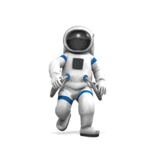 Animated Astronaut Walking in Space PowerPoint Animation layout preview.