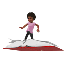 Chloe Surfing On Book PowerPoint Animation layout preview.
