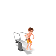Young Man Diving Board PowerPoint Animation layout preview.