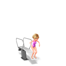 Young Woman Diving Board PowerPoint Animation layout preview.