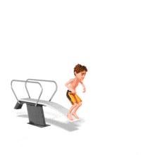 Young Man Diving PowerPoint Animation layout preview.