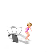 Young Woman Diving PowerPoint Animation layout preview.