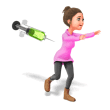 Woman Run From Syringe PowerPoint Animation layout preview.