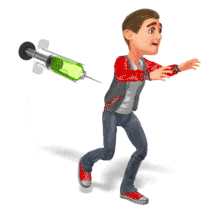 Man Run From Syringe PowerPoint Animation layout preview.