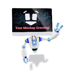 3D A.I. Robot Greeting - Customizable Mockup PowerPoint Animation layout preview.