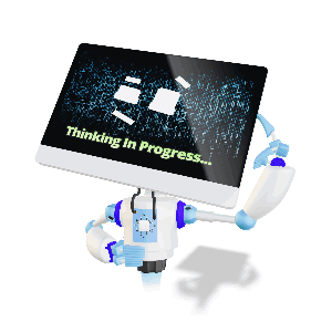 3D A.I. Robot Thinking - Customizable Mockup PowerPoint Animation layout preview.