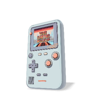 3D Handheld Gaming System  - Customizable Mockup PowerPoint Animation layout preview.