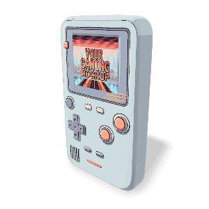 3D Handheld Gaming System Rotation  - Customizable Mockup PowerPoint Animation layout preview.
