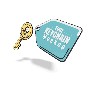 3D Key and Tag  - Customizable Mockup PowerPoint Animation layout preview.