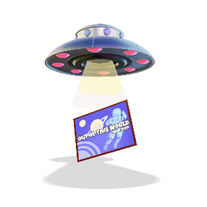3D UFO Lifting Sign  - Customizable Mockup PowerPoint Animation layout preview.