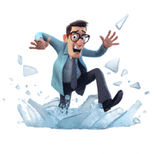 On Thin Ice PowerPoint Animation layout preview.