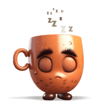 Sleepy Tea or Coffee Mug PowerPoint Animation layout preview.
