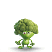 Jumping Broccoli PowerPoint Animation layout preview.