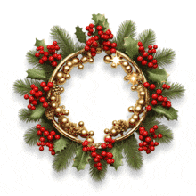 Sparkling Christmas Wreath PowerPoint Animation layout preview.