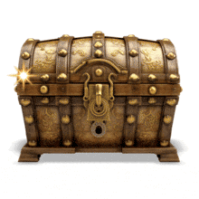 Sparkling Treasure Chest PowerPoint Animation layout preview.