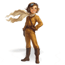 Amelia Earhart Flowing Scarf PowerPoint Animation layout preview.
