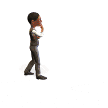 Walking Deep in Thought PowerPoint Animation layout preview.