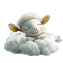 Lamb Floating in Clouds PowerPoint Animation layout preview.