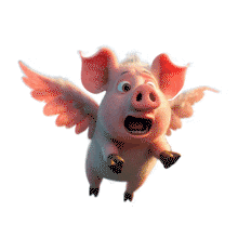 Flying Pig  - Idiom PowerPoint Animation layout preview.