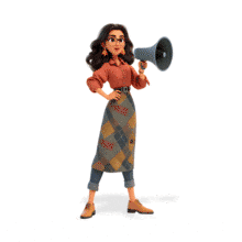 Teacher With Megaphone PowerPoint Animation layout preview.