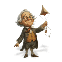 Benjamin Franklin Flying Kite PowerPoint Animation layout preview.