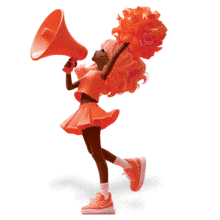 Cheerleader With Megaphone PowerPoint Animation layout preview.