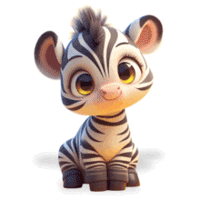 Cute Zebra PowerPoint Animation layout preview.