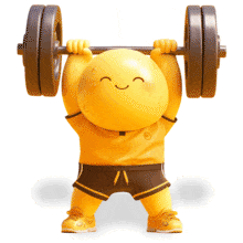Emoji Weightlifter PowerPoint Animation layout preview.