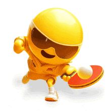 Emoji Table Tennis Player PowerPoint Animation layout preview.